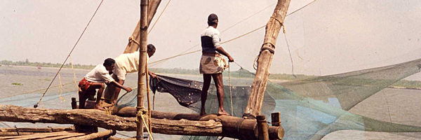 Cochin les pêcheurs au carrelets